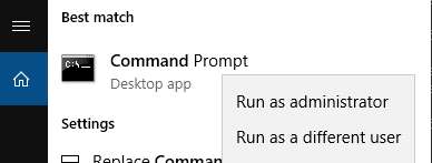 Command Prompt as Administrator